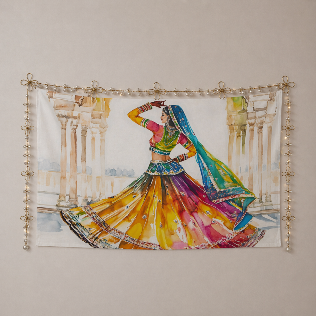 Waiting women decorative wall tapestry wall art Polyester Wall Tapestry 90"x 60" Polyester Peach Skin Wall Tapestry 90"x 60"
