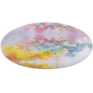 Designer Area Rug Circular Carpet multicolor