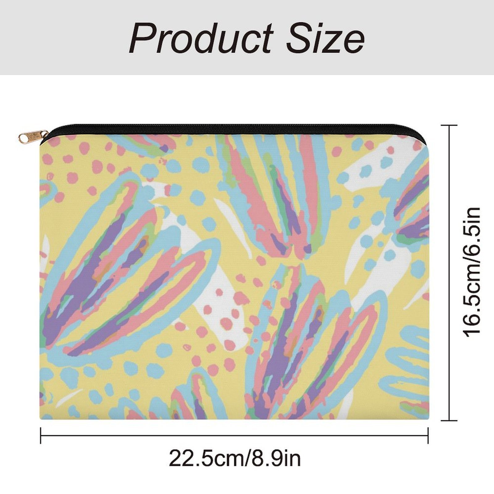 Big pouch floral abstract pattern 8.9"(L) × 6.5"(W) - Image 2