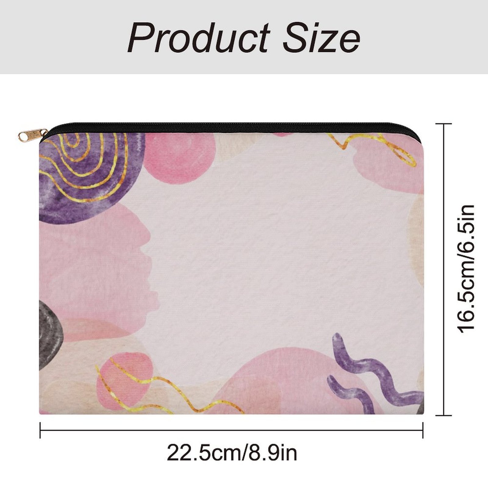 Big pouch floral abstract pattern 8.9"(L) × 6.5"(W) - Image 2