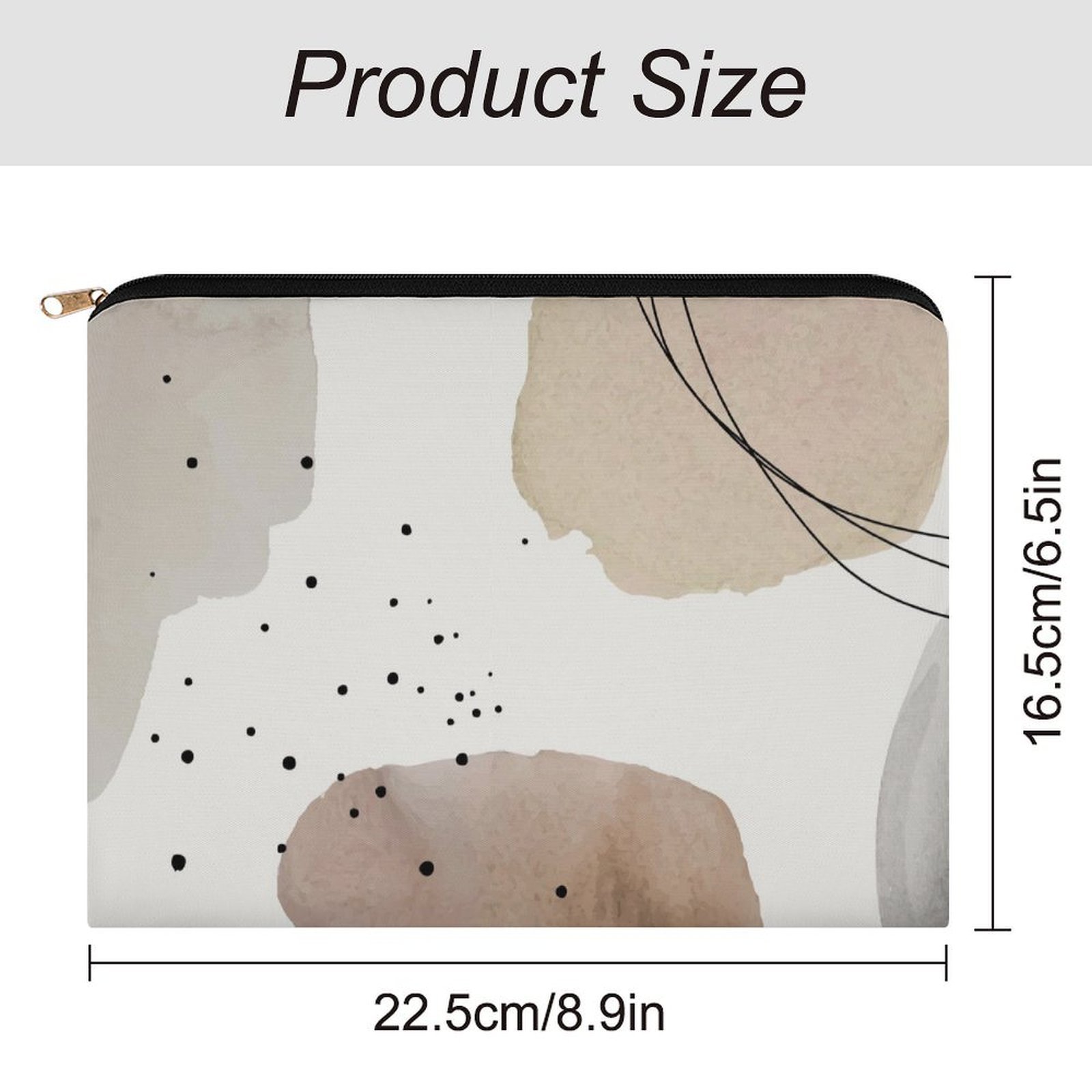 Big pouch floral abstract pattern 8.9"(L) × 6.5"(W) - Image 2