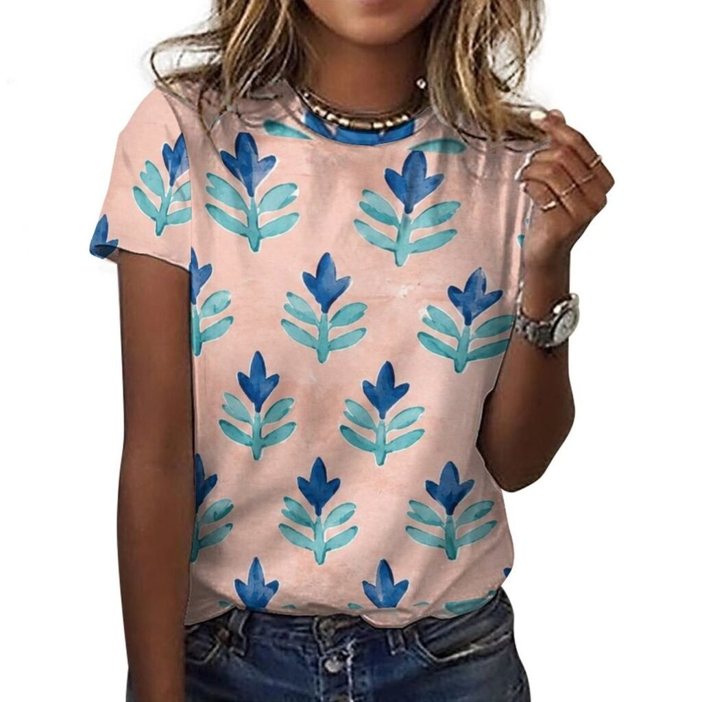 floral All-Over Print Women's Cotton T-Shirt