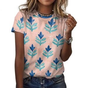 floral All-Over Print Women's Cotton T-Shirt