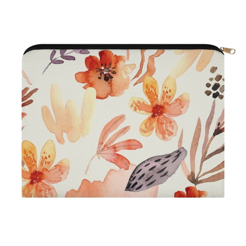 Big pouch bag floral abstract pattern 8.9"(L) × 6.5"(W)
