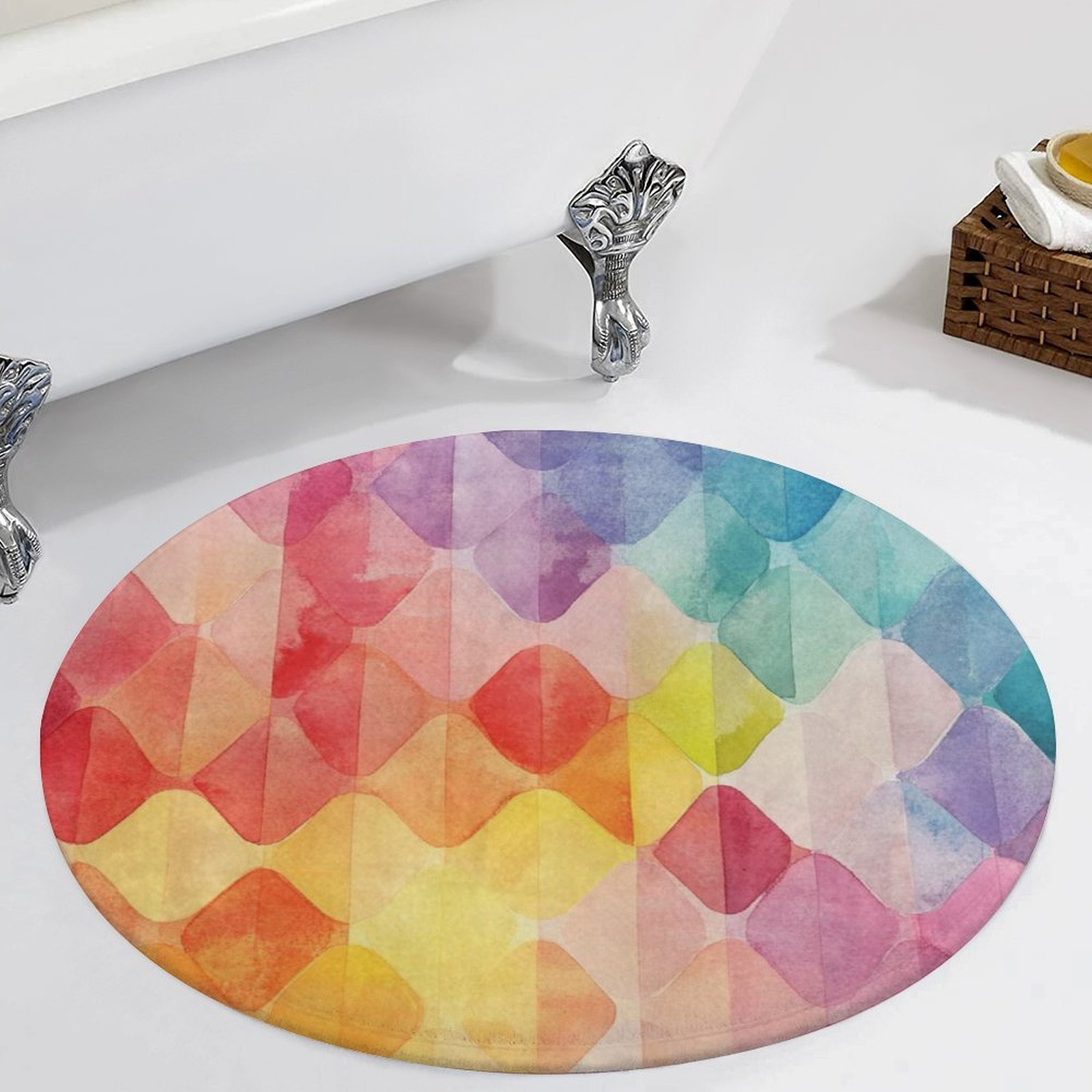 Designer Velvet Floor Mat Multicolor 90*90cm - Image 2