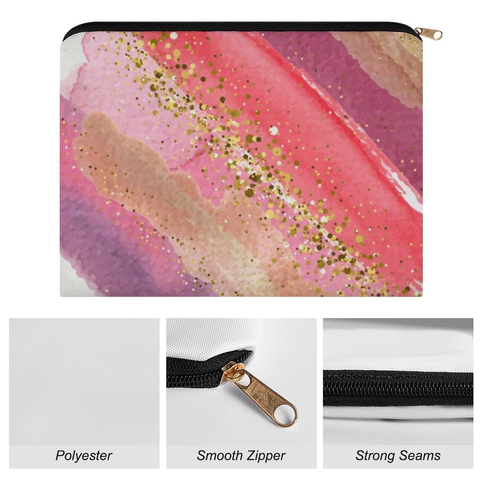 Big pouch floral abstract pattern 8.9"(L) × 6.5"(W) - Image 7