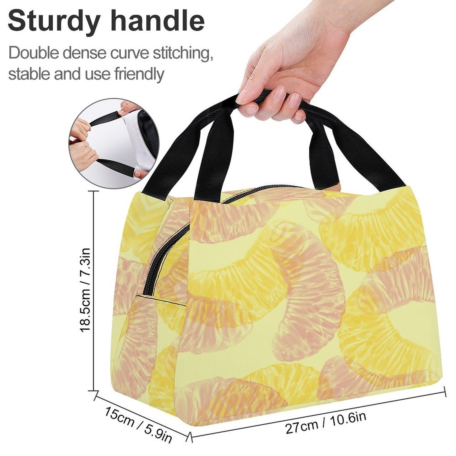 Reusable water resistant lunch bag tote for work, picnics, outdoor, traveling or shopping easy carry - Image 2