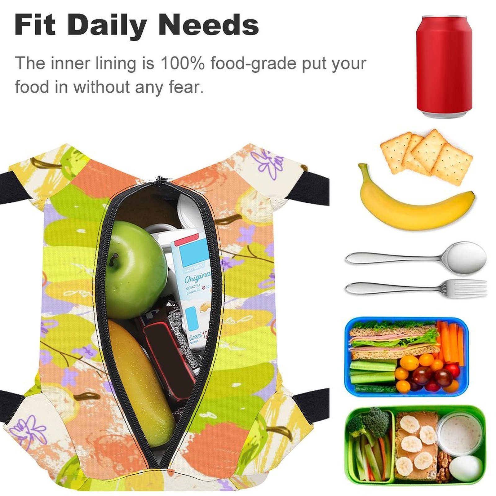 Reusable water resistant lunch bag tote for work, picnics, outdoor, traveling or shopping easy carry - Image 4