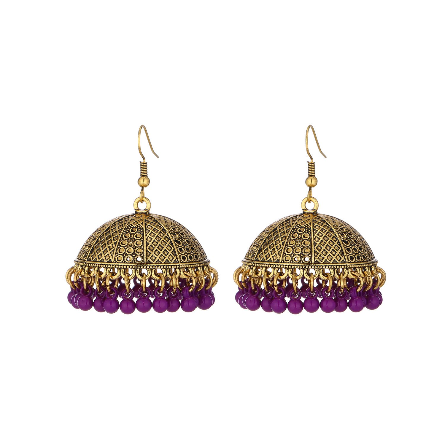 South Asian jhumka Tassel bell earrings - Image 5