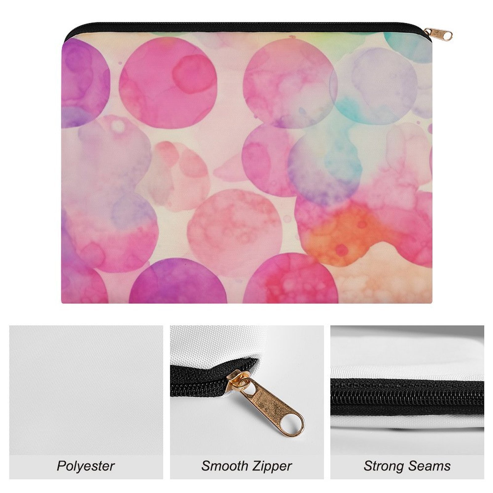 Big pouch floral abstract pattern 8.9"(L) × 6.5"(W) - Image 7