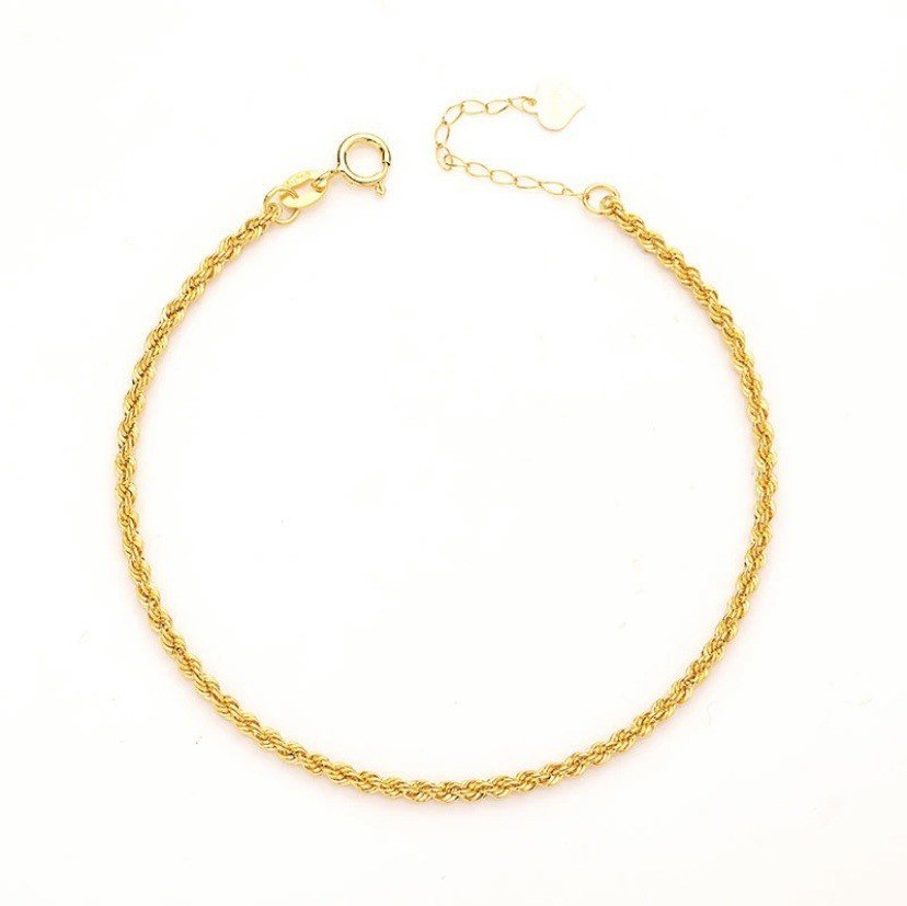 18K pure Gold Twisted Rope Bracelet - Image 5