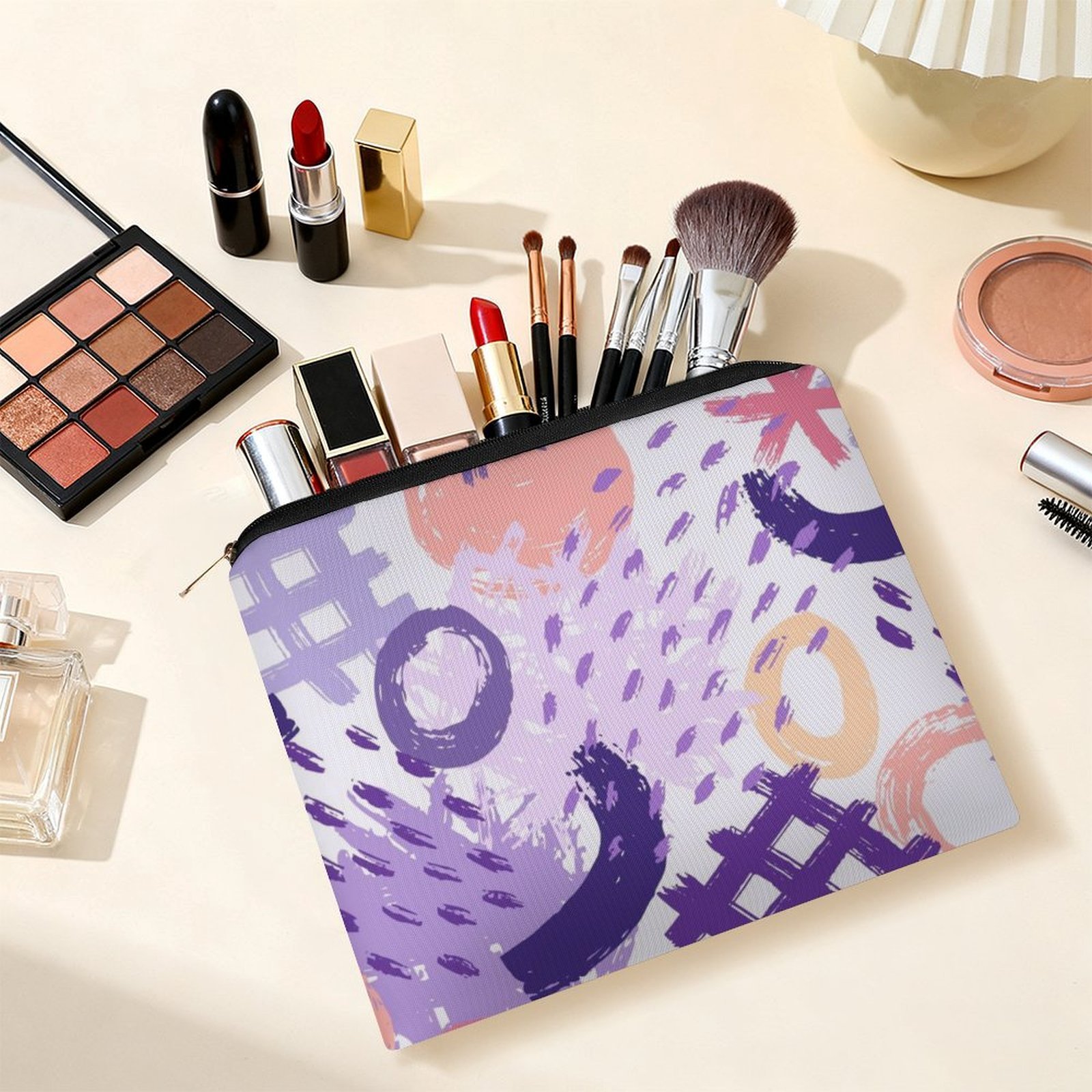 Big pouch floral abstract pattern 8.9"(L) × 6.5"(W) - Image 6