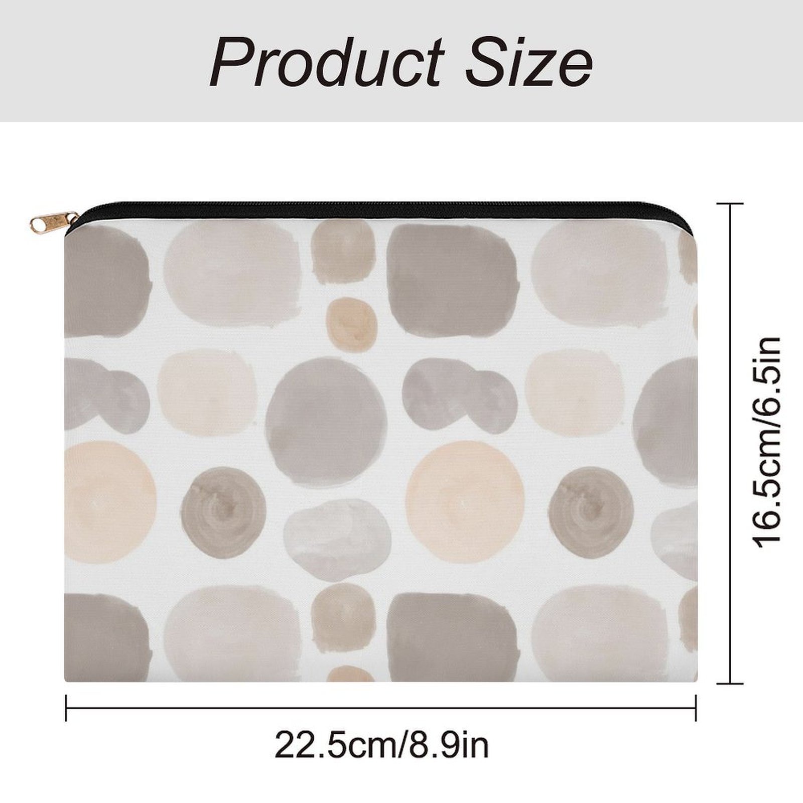 Big pouch floral abstract pattern 8.9"(L) × 6.5"(W) - Image 2