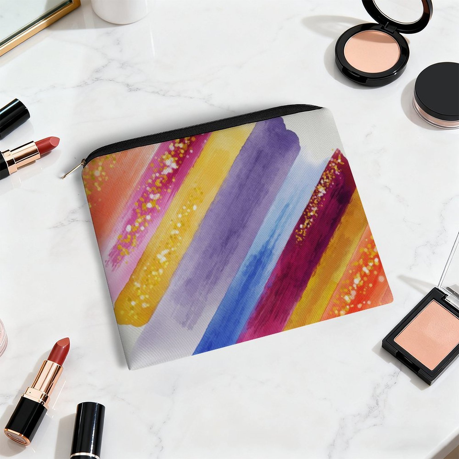 Big pouch floral abstract pattern 8.9"(L) × 6.5"(W) - Image 5