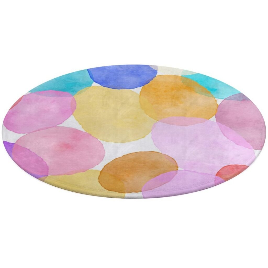 Designer Area Rug Circular Carpet multicolor