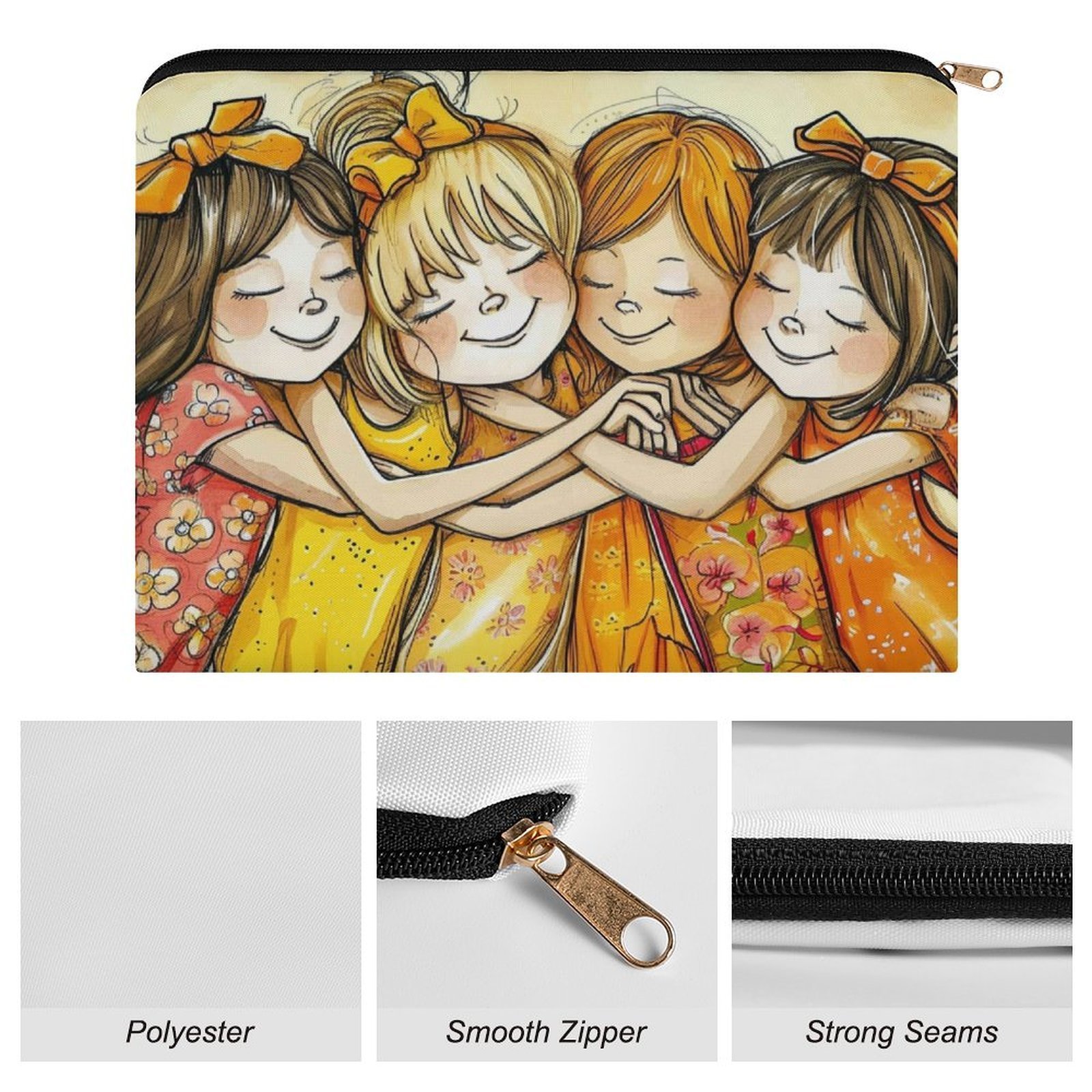 Big pouch bag girls happy graphics 8.9"(L) × 6.5"(W) - Image 7