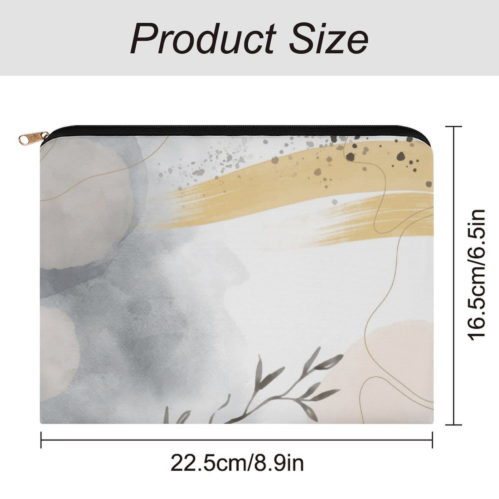 Big pouch floral abstract pattern 8.9"(L) × 6.5"(W) - Image 2