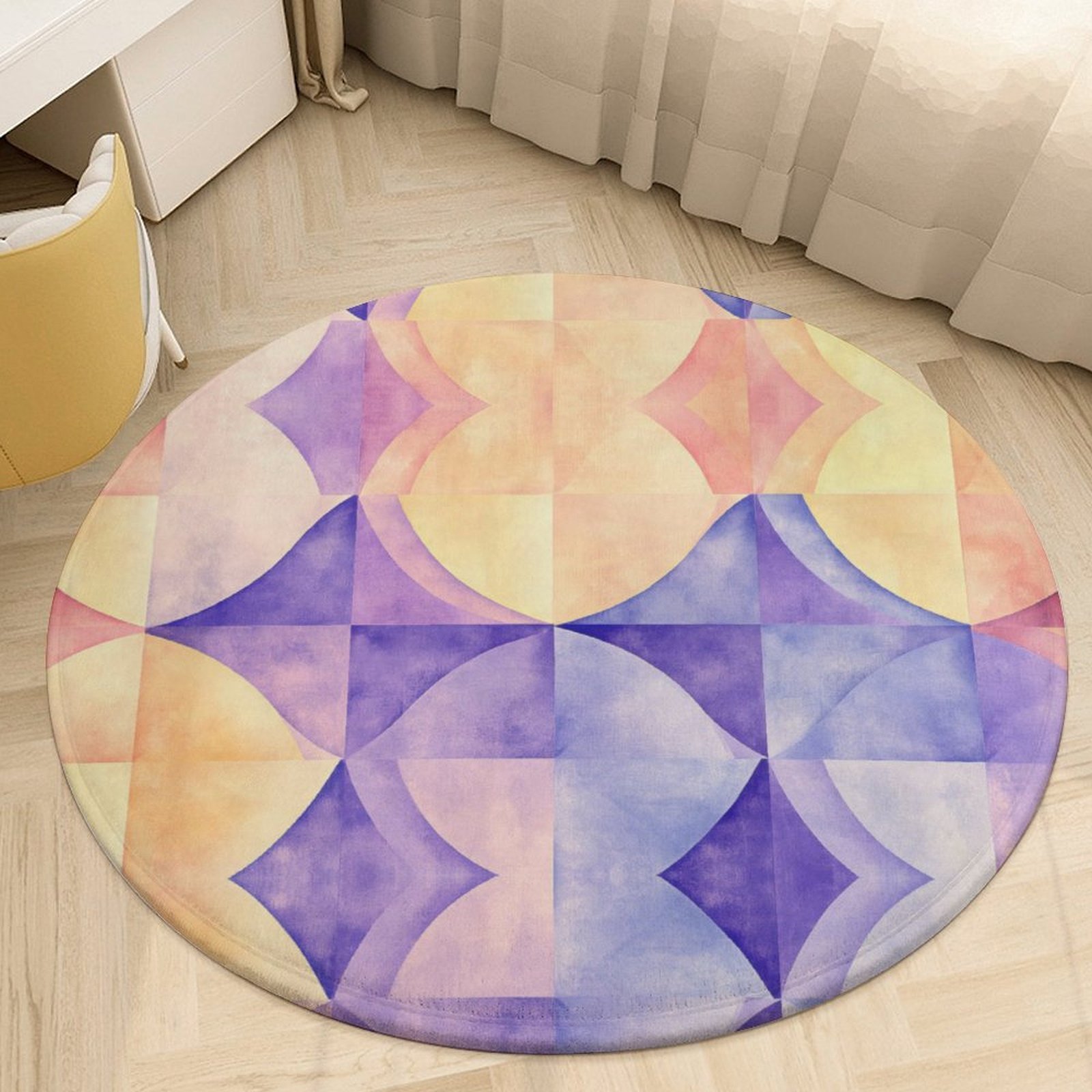Designer Velvet Floor Mat multicolor 90*90cm - Image 3