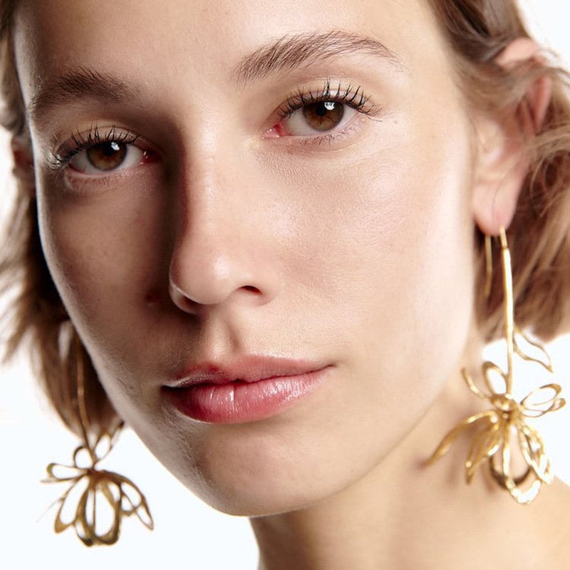 Floral Hollow Drop Earrings - Image 2