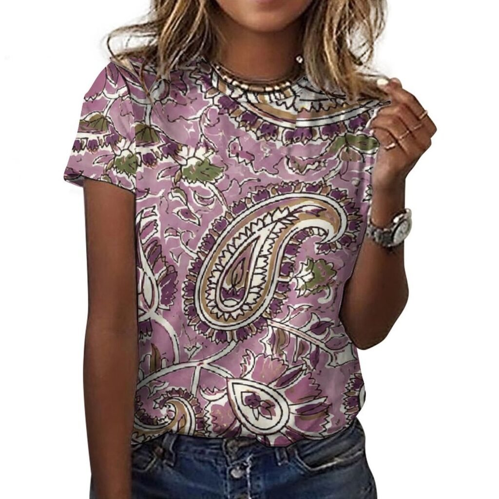 floral All-Over Print Women's Cotton T-Shirt