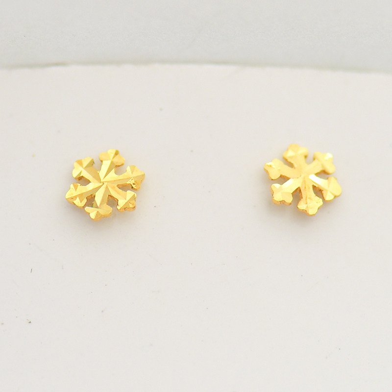 10 pure gold snowflake earrings - Image 2