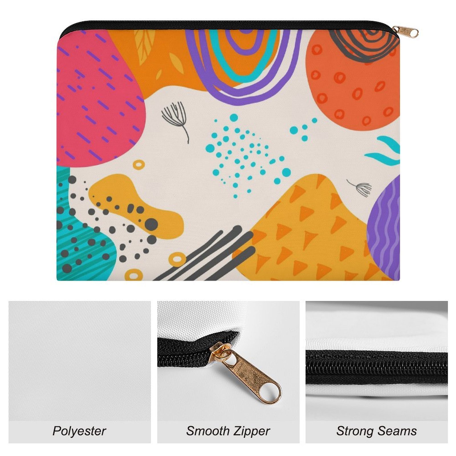 Big pouch floral abstract pattern 8.9"(L) × 6.5"(W) - Image 7