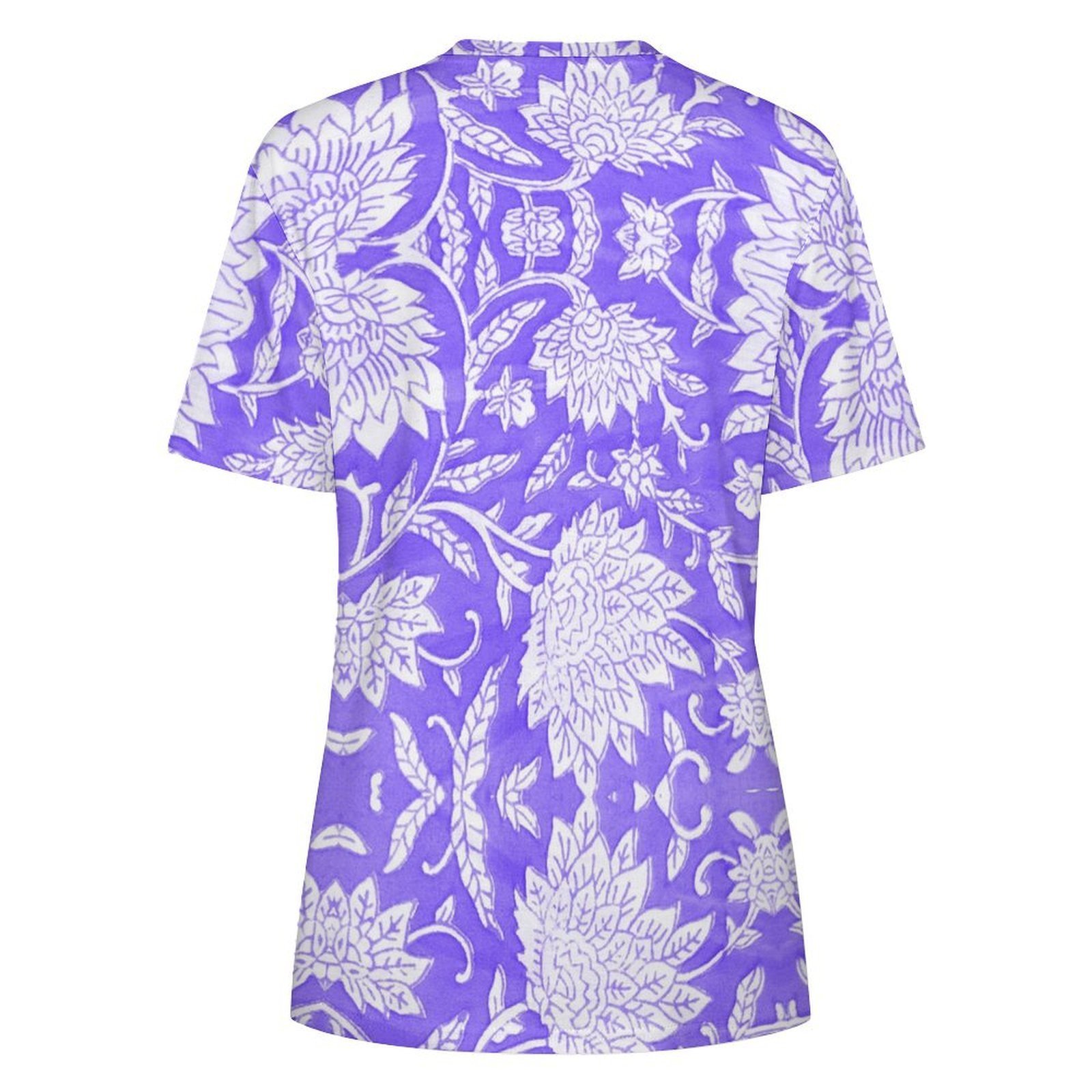 floral All-Over Print Women's Cotton T-Shirt - Image 2