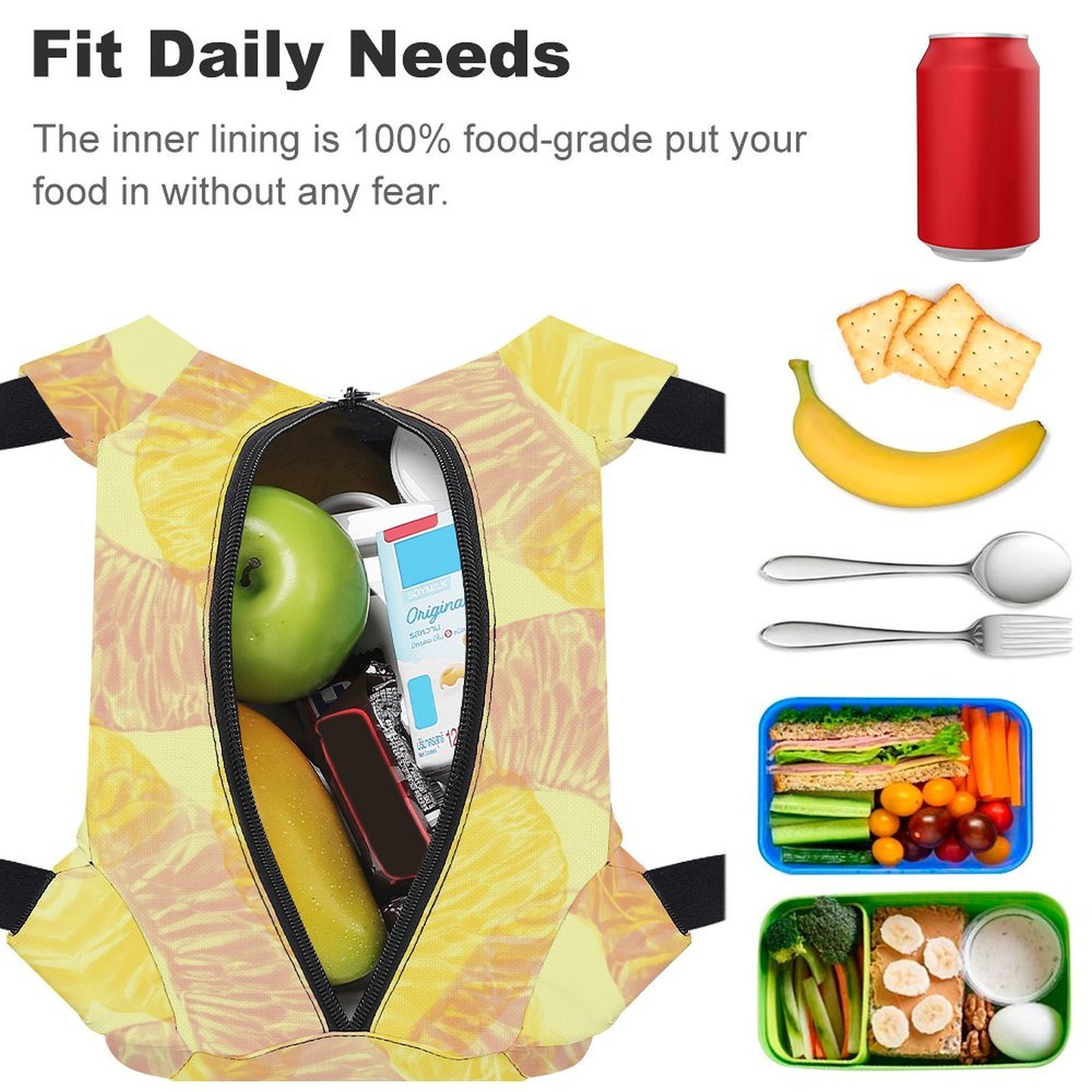 Reusable water resistant lunch bag tote for work, picnics, outdoor, traveling or shopping easy carry - Image 4