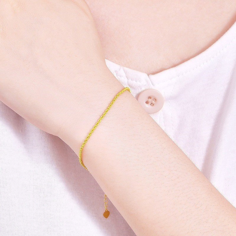 18K pure Gold Twisted Rope Bracelet - Image 4