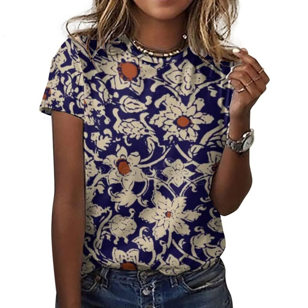 floral All-Over Print Women's Cotton T-Shirt