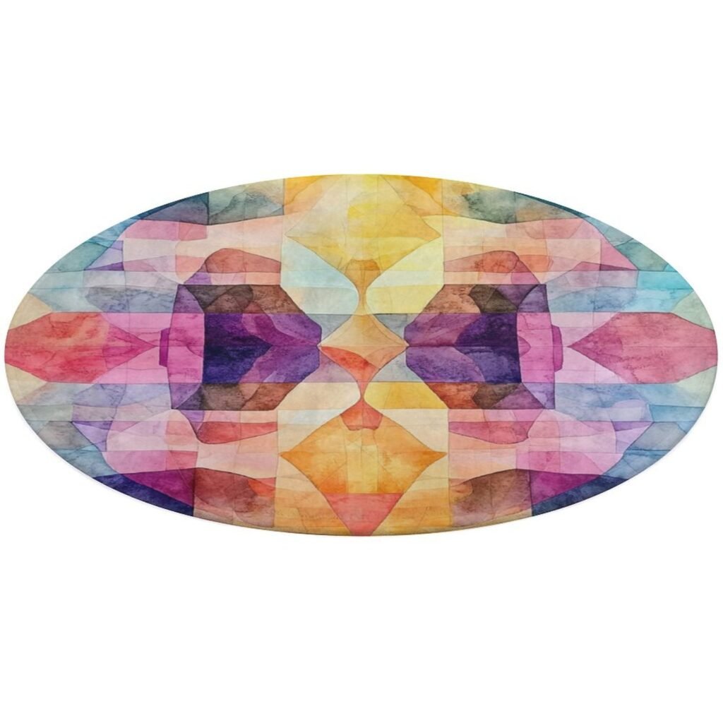 Designer Velvet Floor Mat multicolor 90*90cm