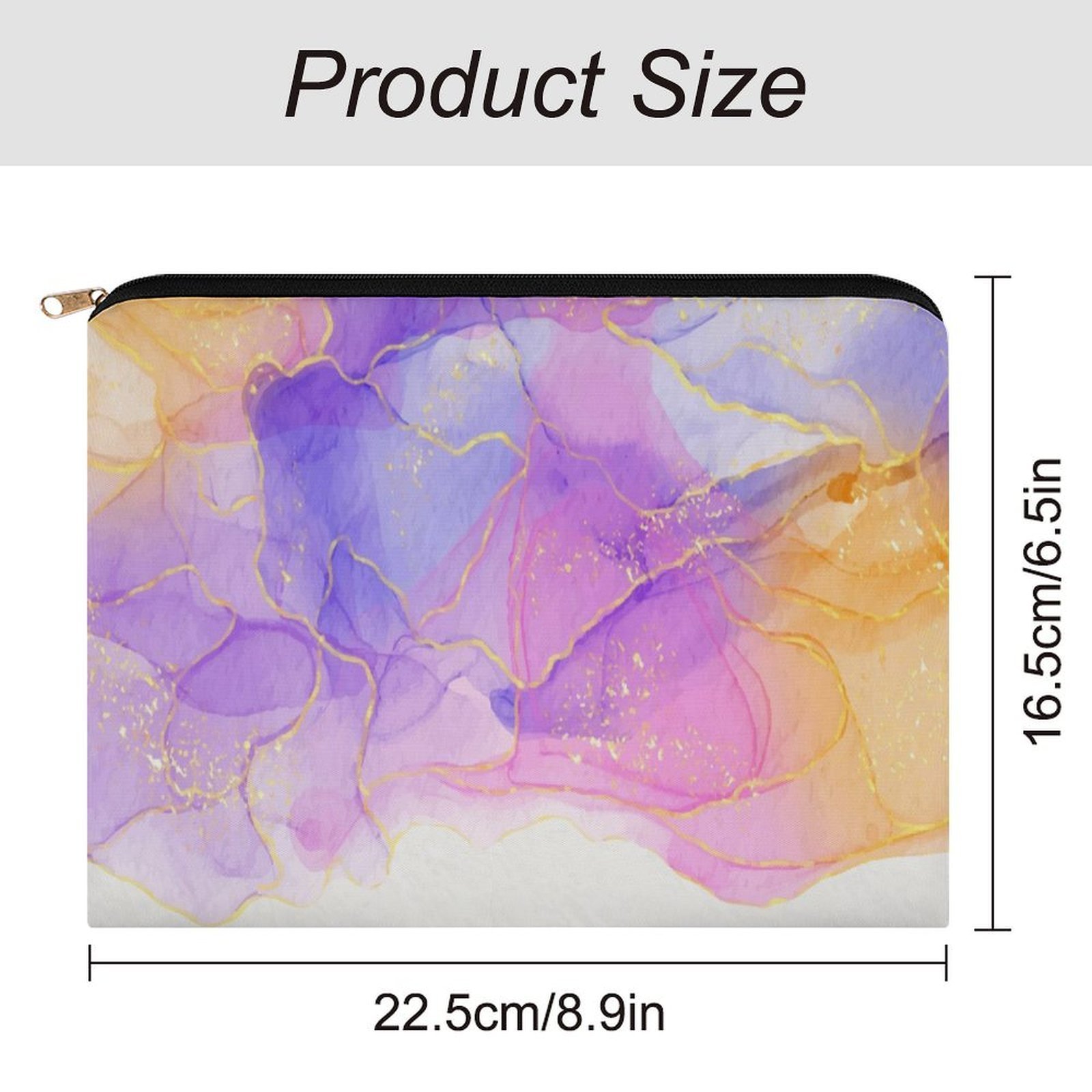 Big pouch floral abstract pattern 8.9"(L) × 6.5"(W) - Image 2
