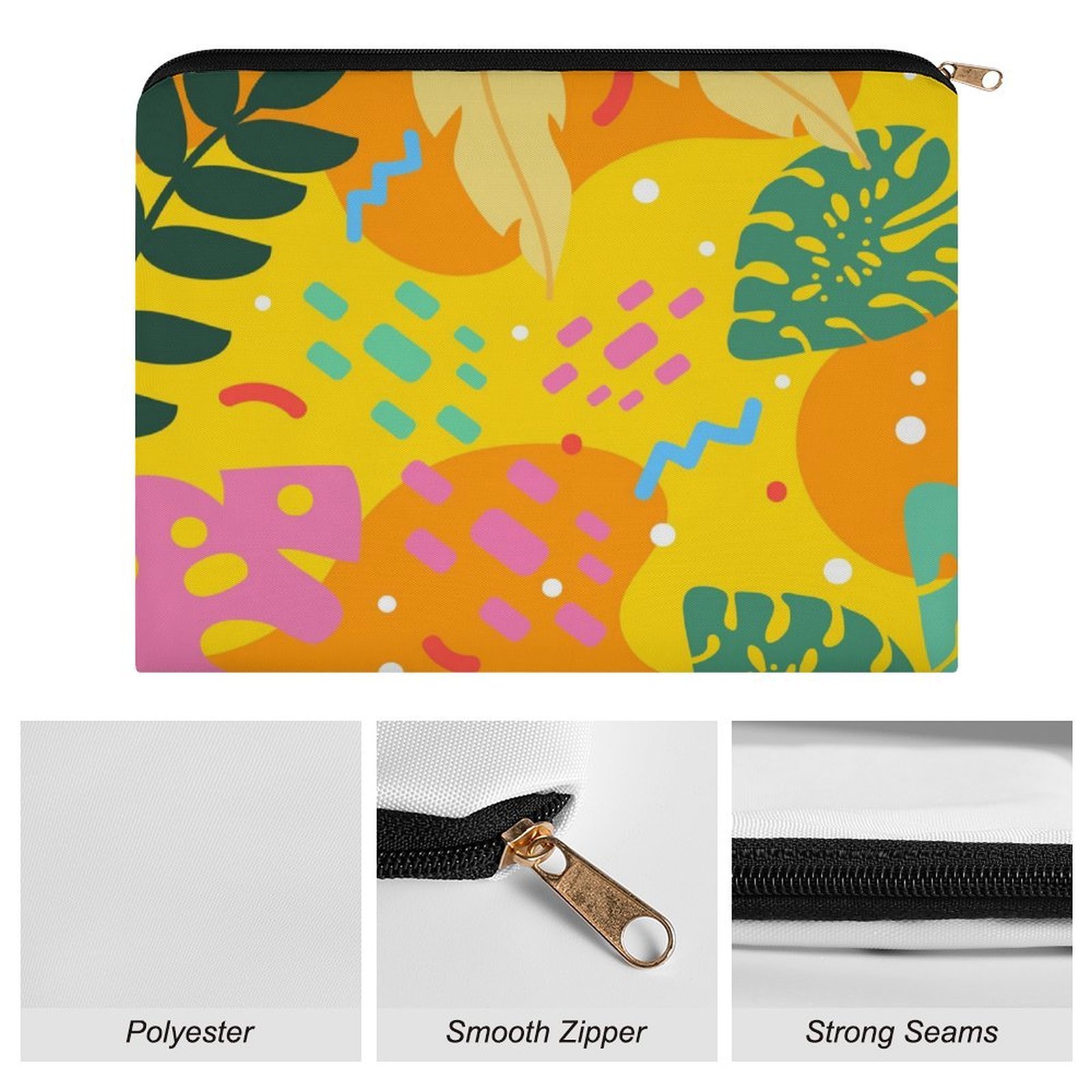 Big pouch floral abstract pattern 8.9"(L) × 6.5"(W) - Image 7