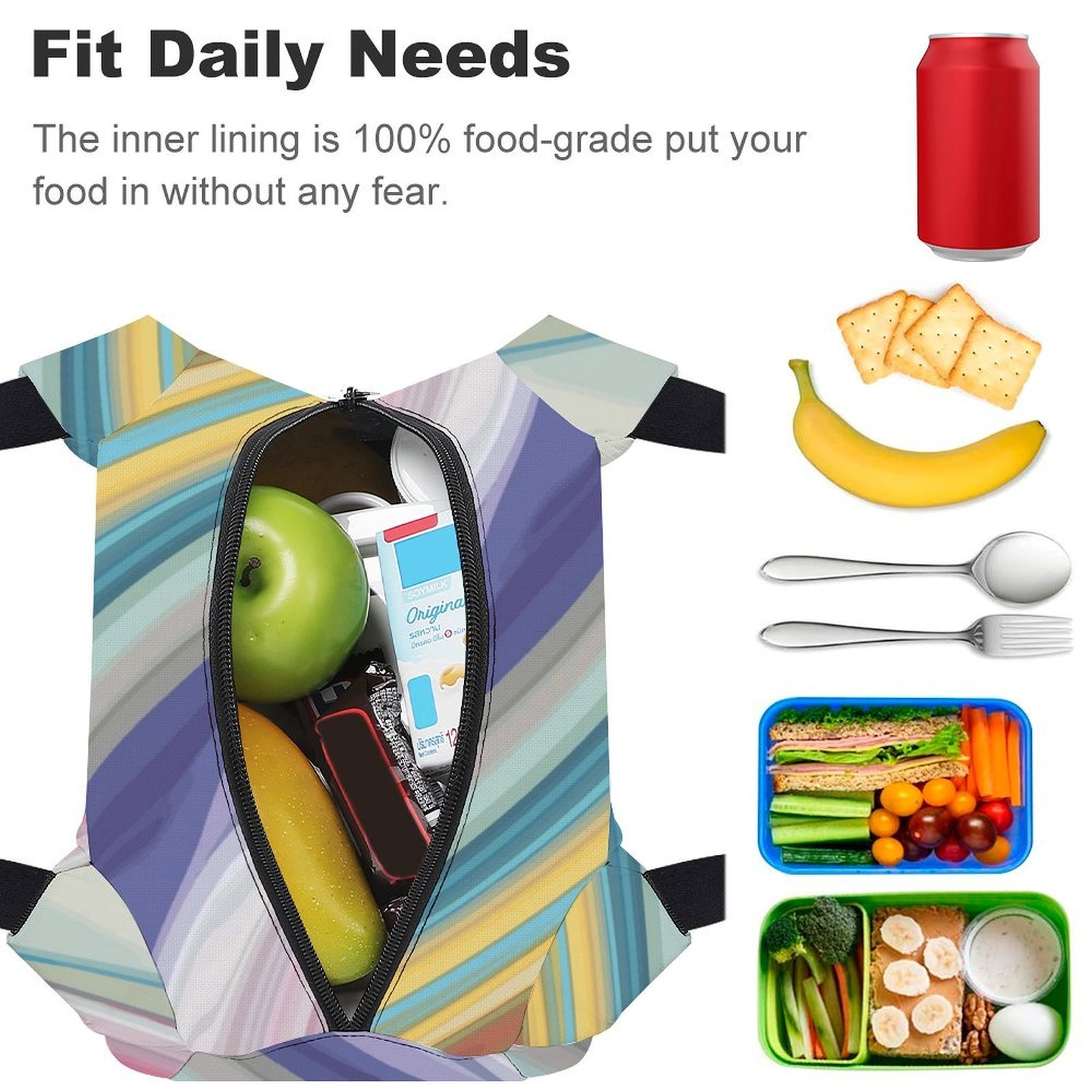 Reusable water resistant lunch bag tote for work, picnics, outdoor, traveling or shopping easy carry - Image 4