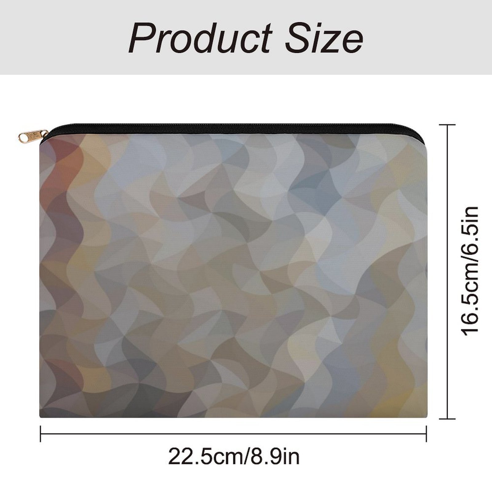 Big pouch floral abstract pattern 8.9"(L) × 6.5"(W) - Image 2