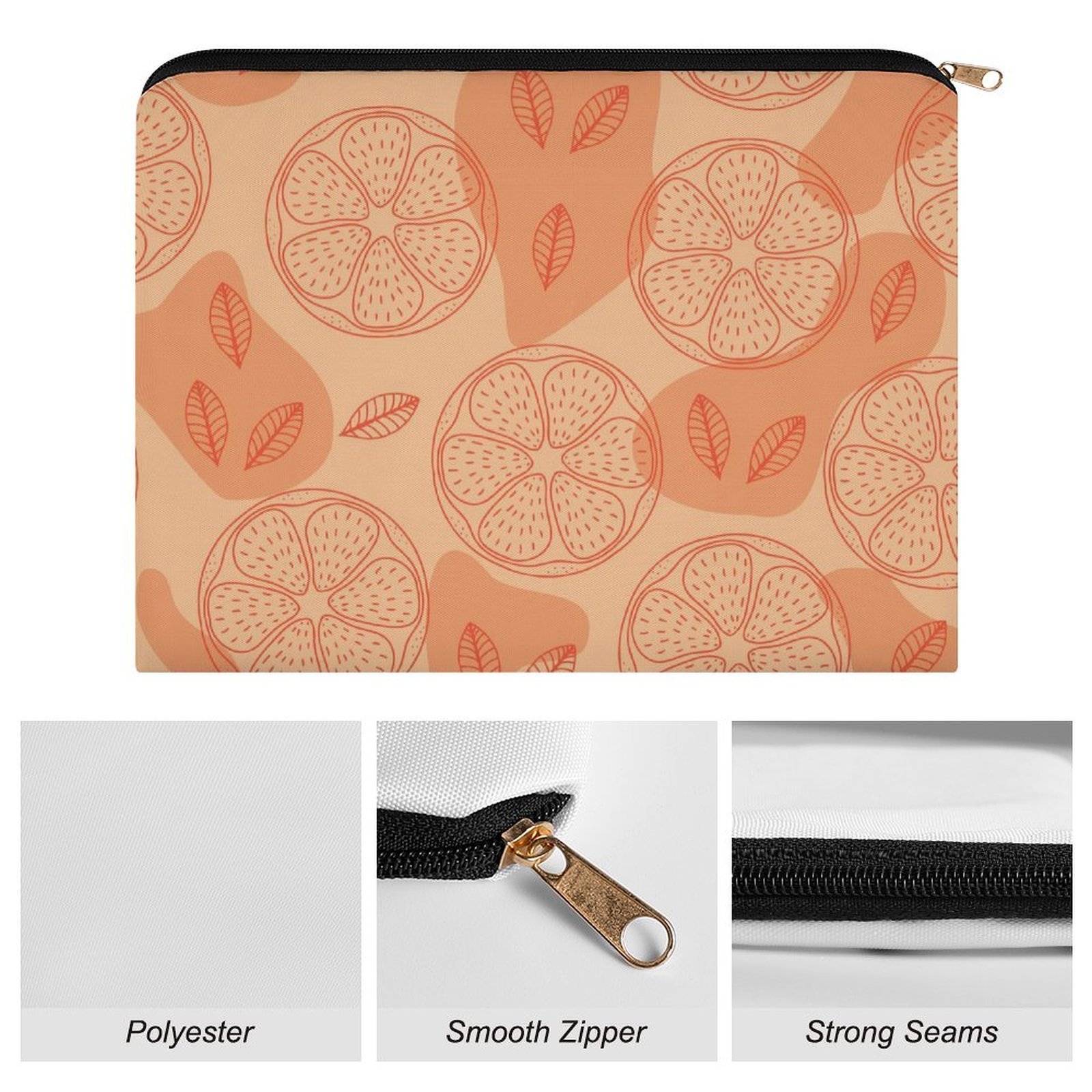 Big pouch floral abstract pattern 8.9"(L) × 6.5"(W) - Image 7