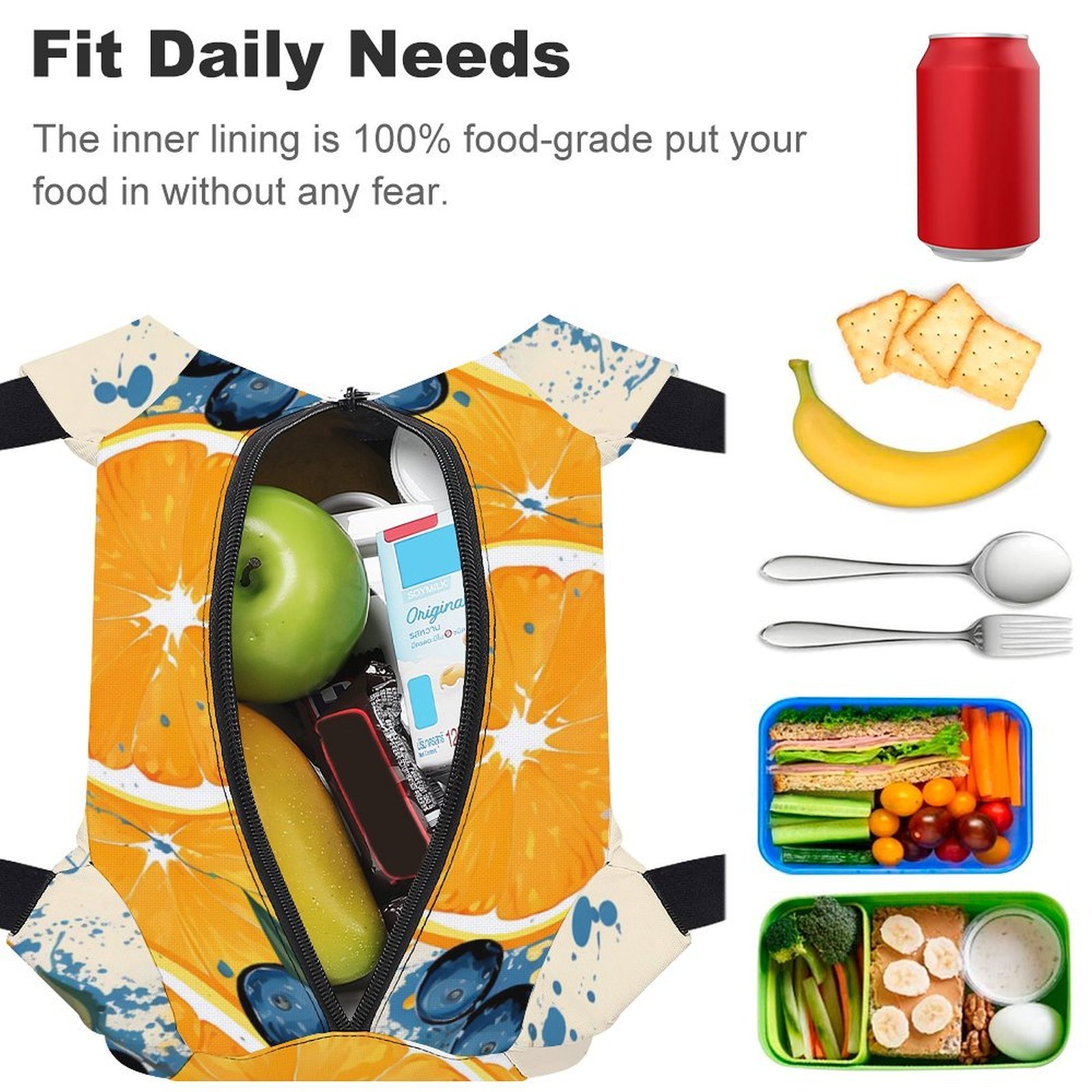 Reusable water resistant lunch bag tote for work, picnics, outdoor, traveling or shopping easy carry - Image 4