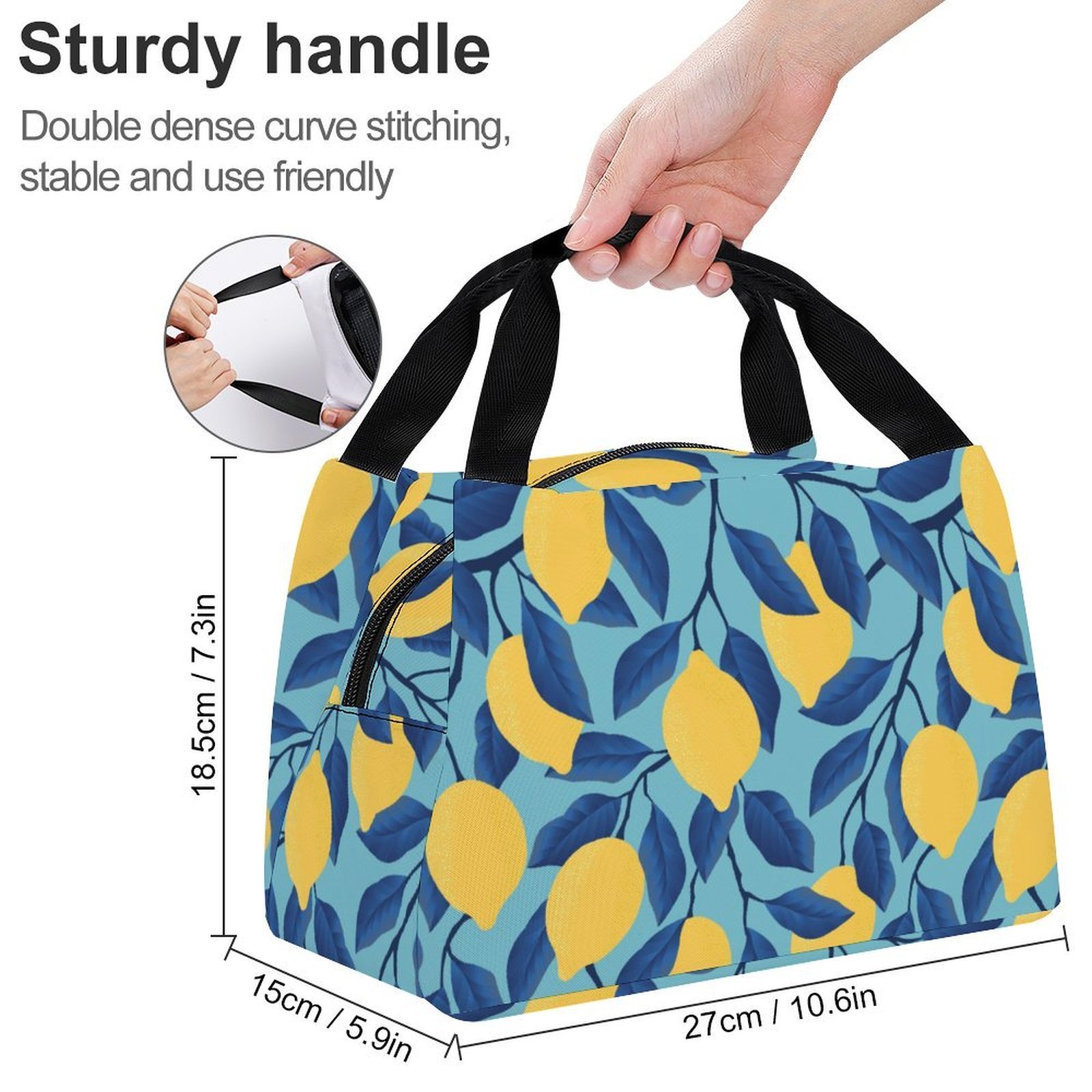 Reusable water resistant lunch bag tote for work, picnics, outdoor, traveling or shopping easy carry - Image 2