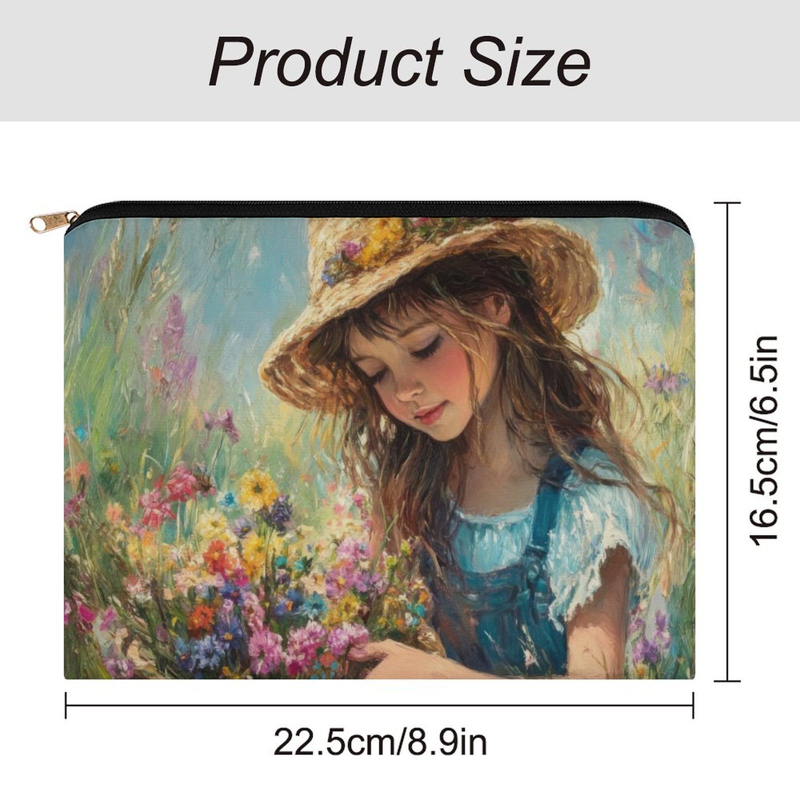 Big pouch bag floral abstract pattern 8.9"(L) × 6.5"(W) - Image 2