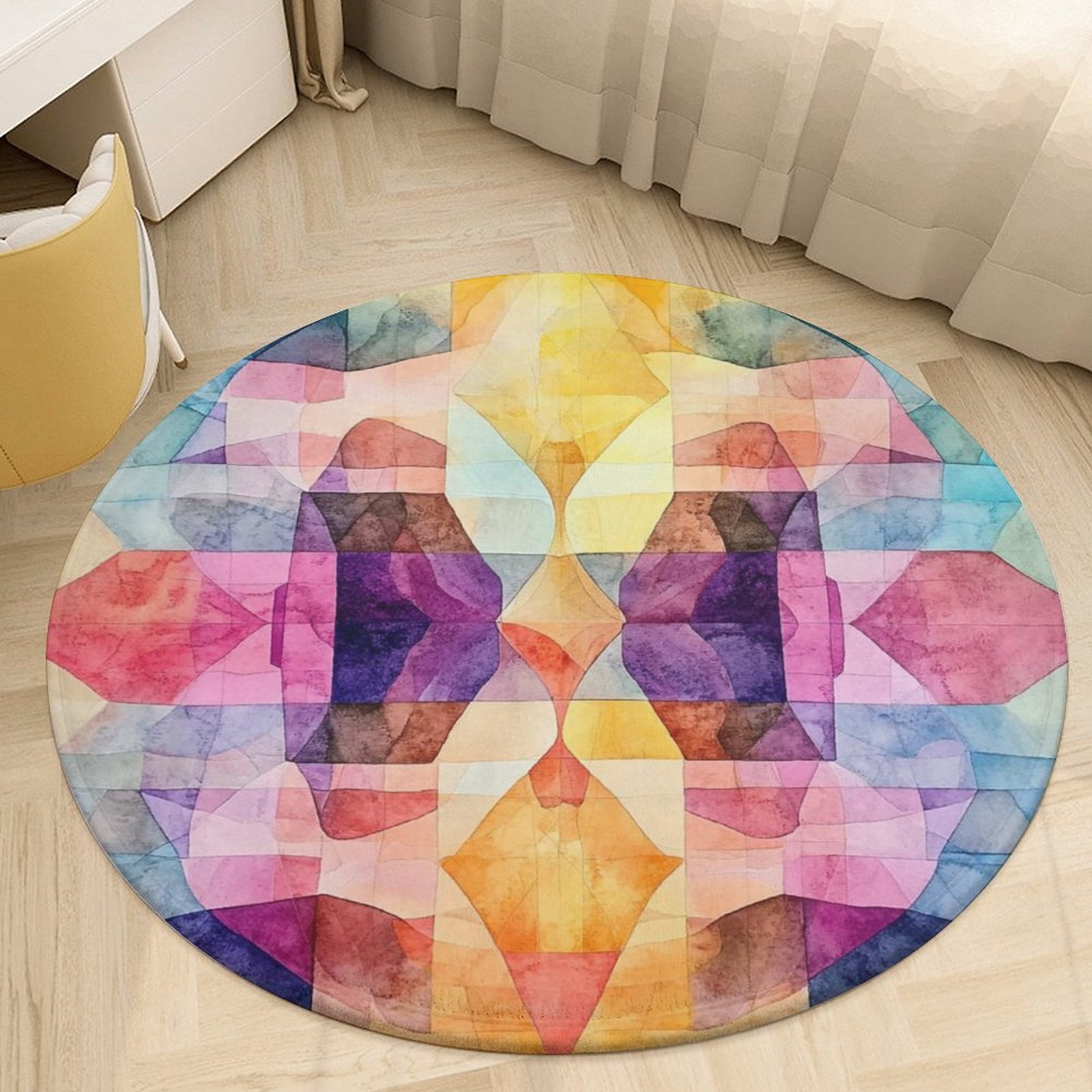 Designer Velvet Floor Mat multicolor 90*90cm - Image 3