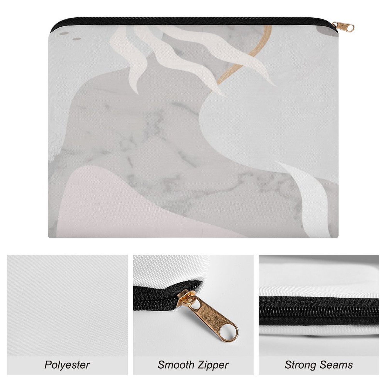 Big pouch floral abstract pattern 8.9"(L) × 6.5"(W) - Image 7