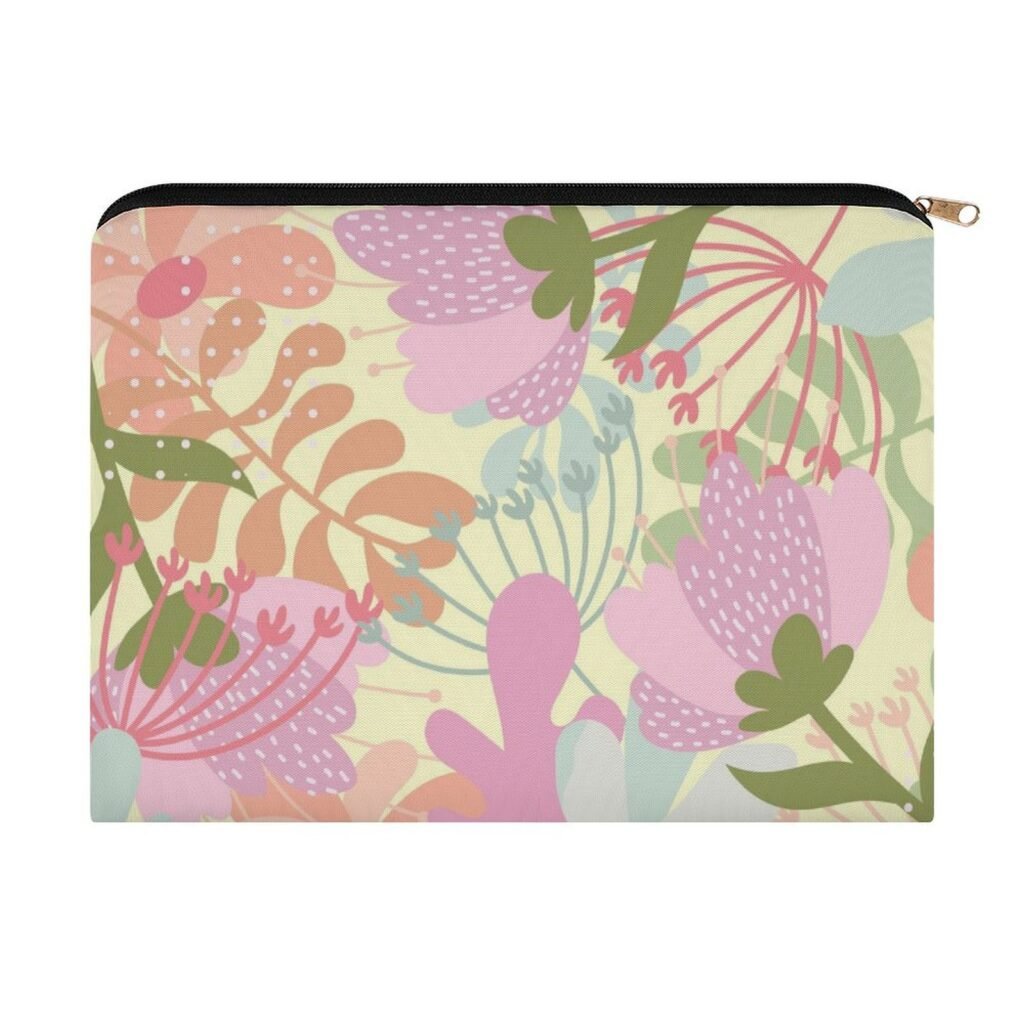 Big pouch bag floral abstract pattern 8.9"(L) × 6.5"(W)