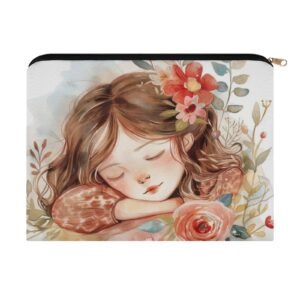 Big pouch bag floral abstract pattern 8.9"(L) × 6.5"(W)