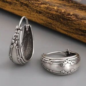 Vintage floral design Earrings in silver alloy