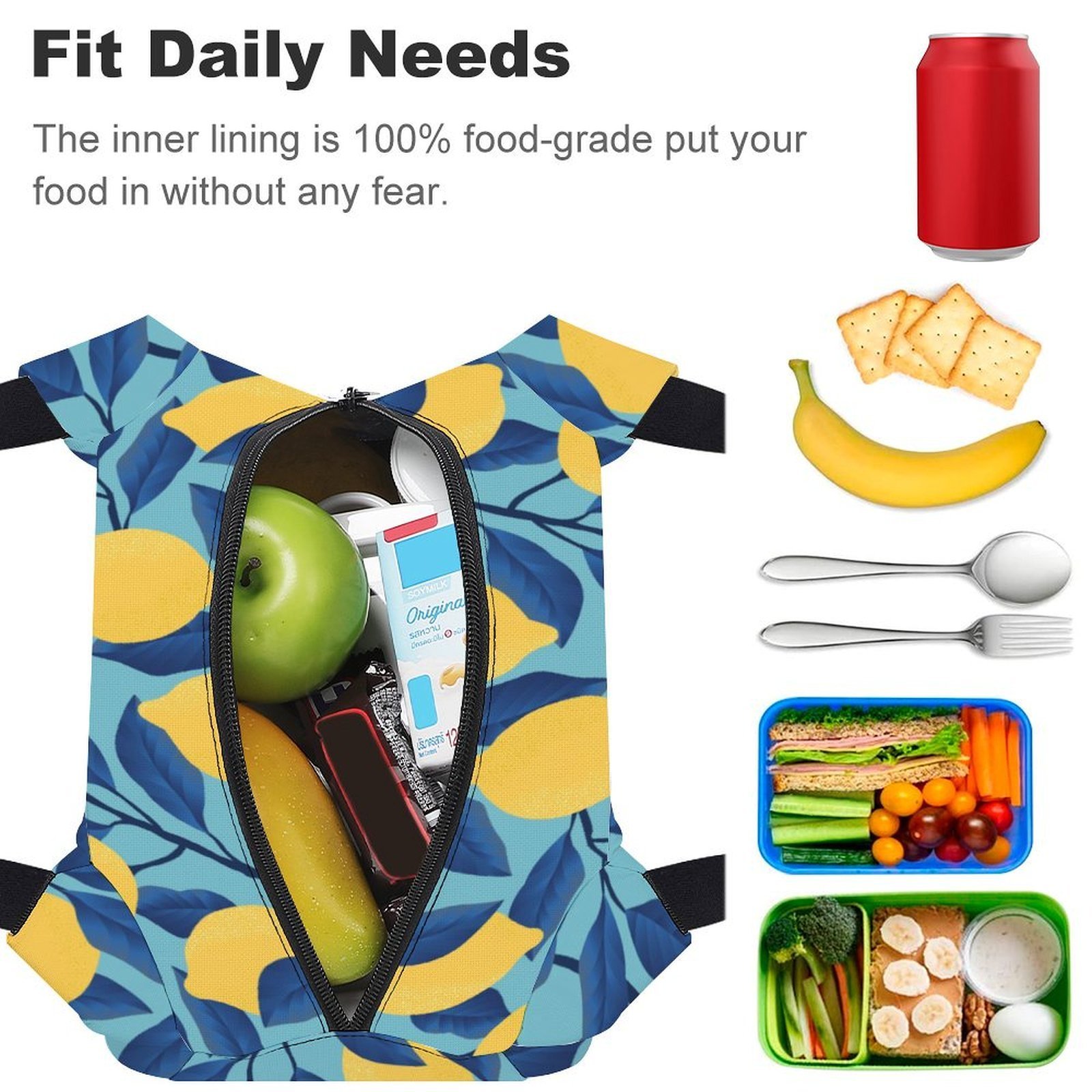 Reusable water resistant lunch bag tote for work, picnics, outdoor, traveling or shopping easy carry - Image 4