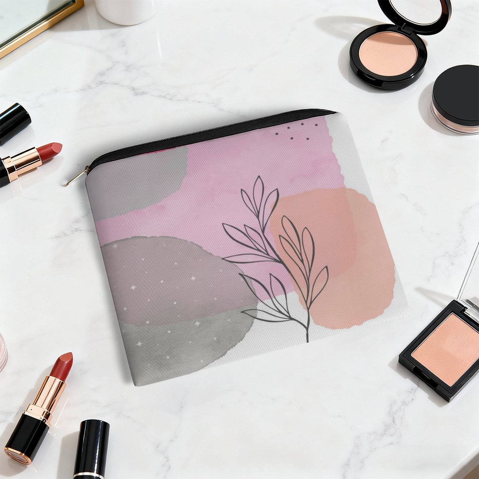 Big pouch floral abstract pattern 8.9"(L) × 6.5"(W) - Image 5