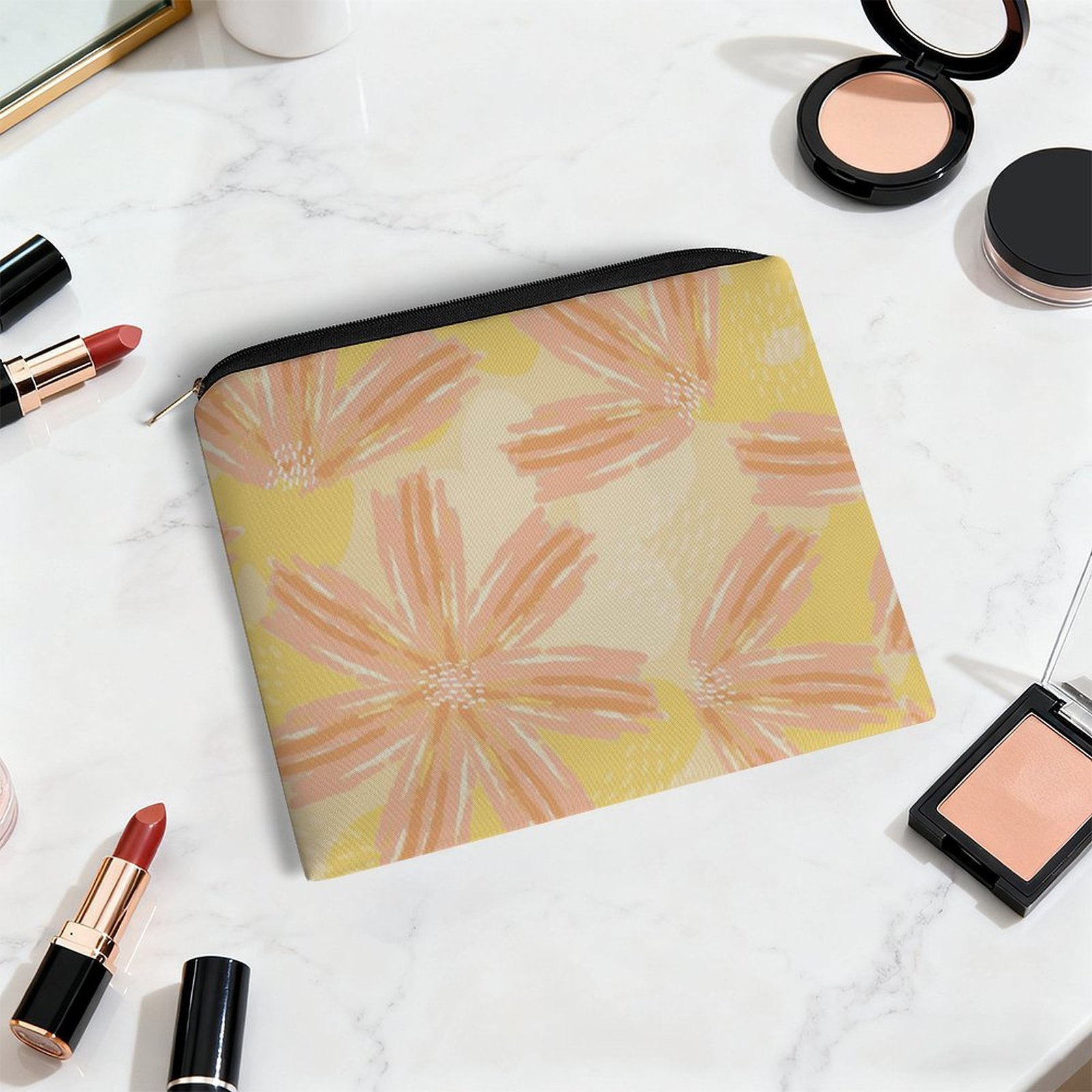 Big pouch floral abstract pattern 8.9"(L) × 6.5"(W) - Image 5