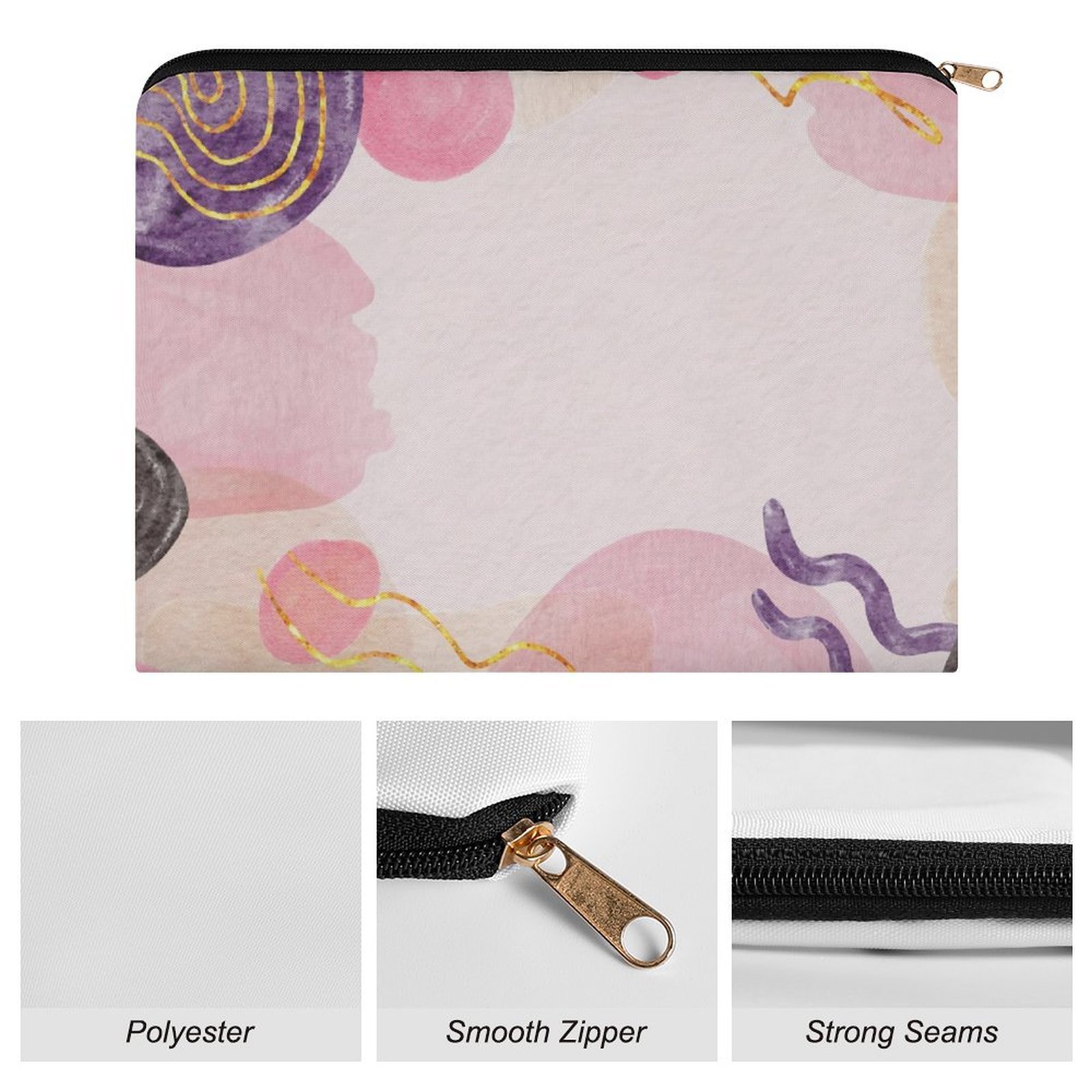 Big pouch floral abstract pattern 8.9"(L) × 6.5"(W) - Image 7