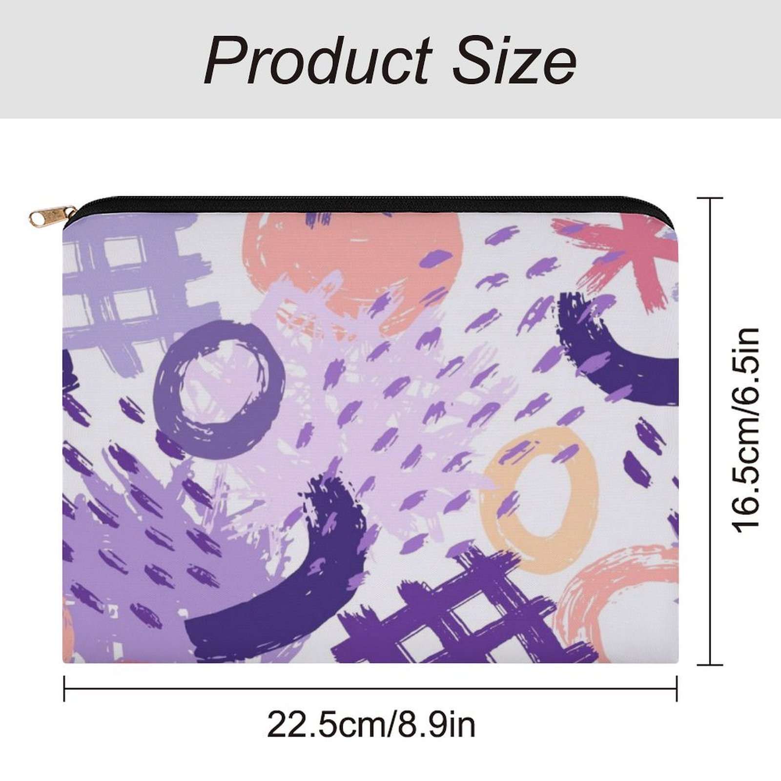 Big pouch floral abstract pattern 8.9"(L) × 6.5"(W) - Image 2