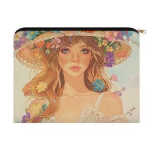 Big pouch bag floral abstract pattern 8.9"(L) × 6.5"(W)